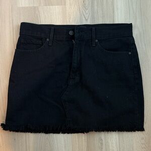 Just Black Frayed Denim Black Mini Skirt